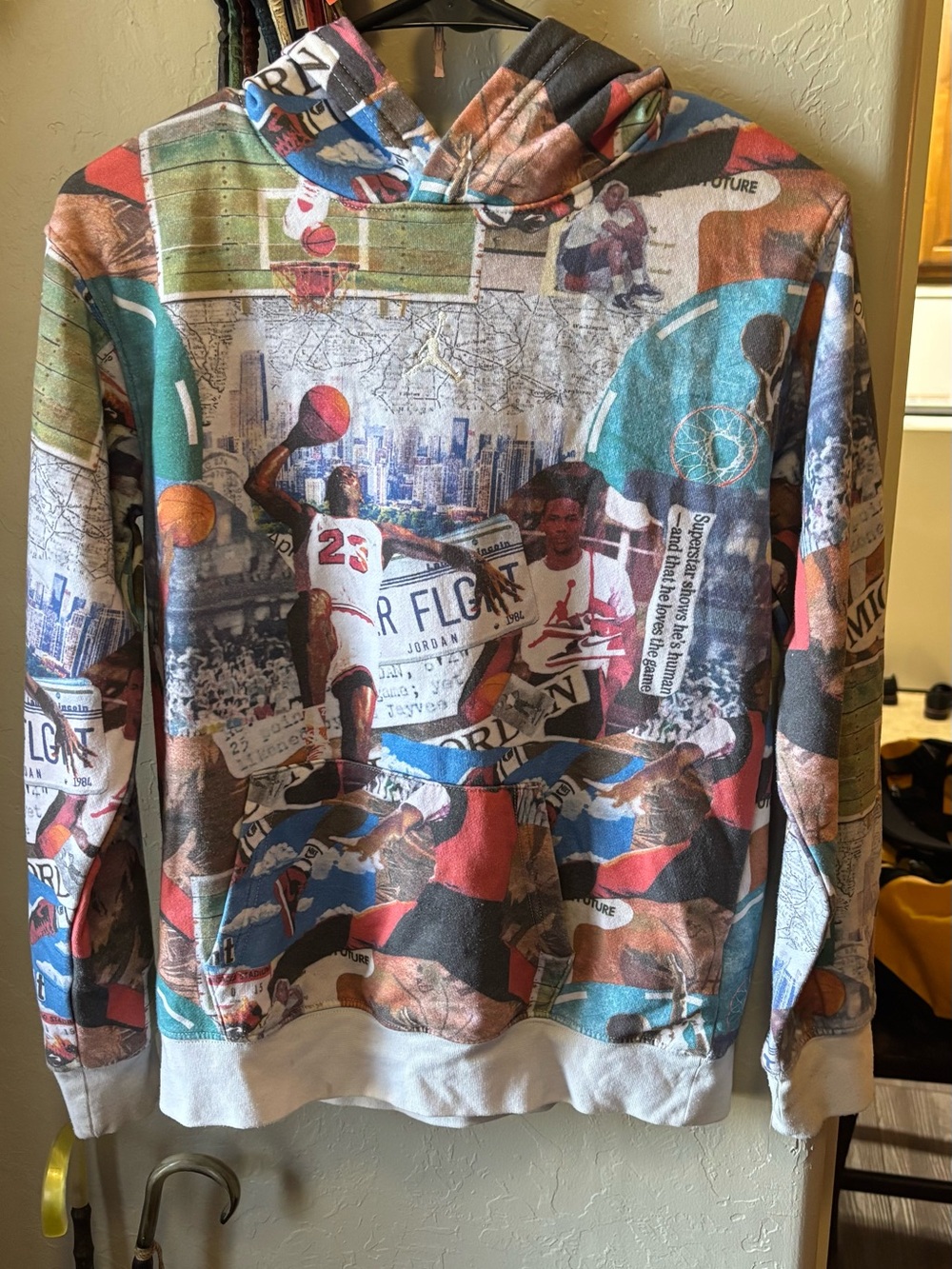 Jordan Multicolor Graphic Basketball Collage Hoodie